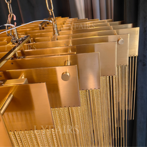 Extra Large Multi-tier Aluminum Tassel Chain Art Chandelier for Villa/Stairs/Foyer/Living Room