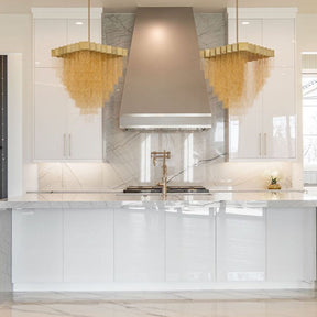 Extra Large Multi-tier Aluminum Tassel Chain Art Chandelier for Villa/Stairs/Foyer/Living Room