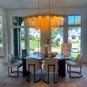 Extra Large Multi-tier Aluminum Tassel Chain Art Chandelier for Villa/Stairs/Foyer/Living Room