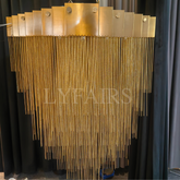 Extra Large Multi-tier Aluminum Tassel Chain Art Chandelier for Villa/Stairs/Foyer/Living Room