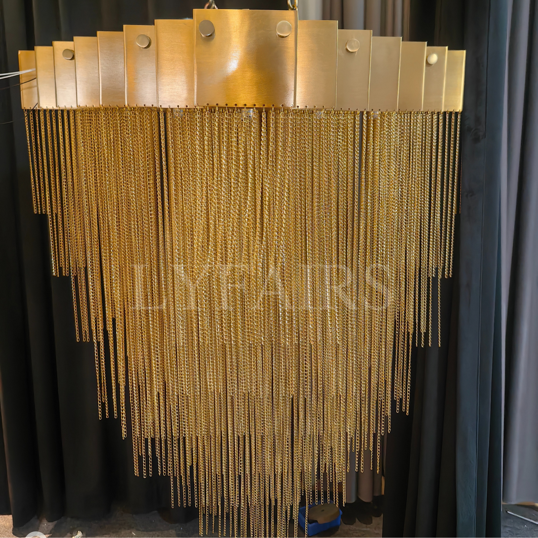 Extra Large Multi-tier Aluminum Tassel Chain Art Chandelier for Villa/Stairs/Foyer/Living Room