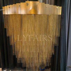 Extra Large Multi-tier Aluminum Tassel Chain Art Chandelier for Villa/Stairs/Foyer/Living Room