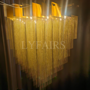 Extra Large Multi-tier Aluminum Tassel Chain Art Chandelier for Villa/Stairs/Foyer/Living Room