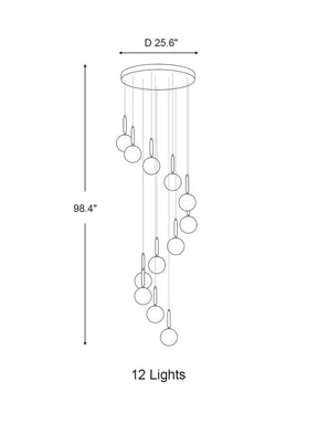 Extra Large Nordic Minimalist Long Pendant Light for Spiral Staircase/High-ceiling Room
