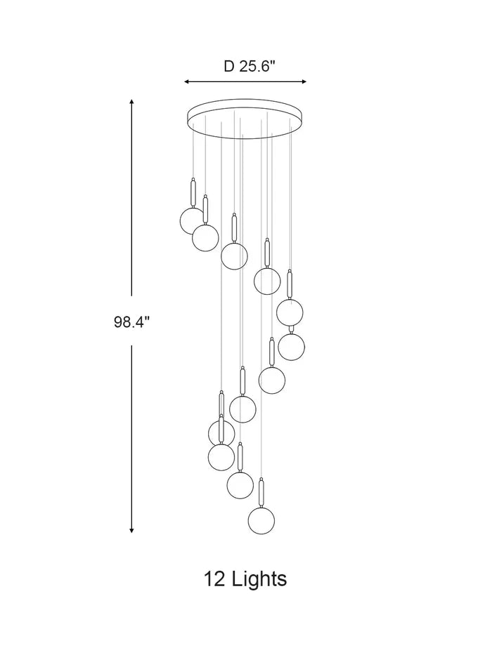 Extra Large Nordic Minimalist Long Pendant Light for Spiral Staircase/High-ceiling Room