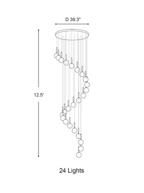Extra Large Nordic Minimalist Long Pendant Light for Spiral Staircase/High-ceiling Room