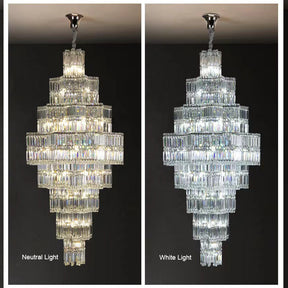 Extra Large Plaza Hall Multi-Tier Crystal Chandelier Foyer 