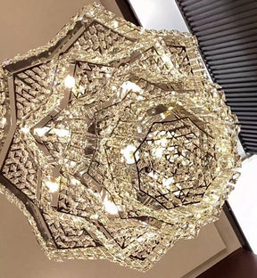 Extra Large Plaza Hall  Multi-Tier Crystal Chandelier Foyer Living Room Staircase Ceiling Lighting Fixture  In Chrome/ Silver Finish