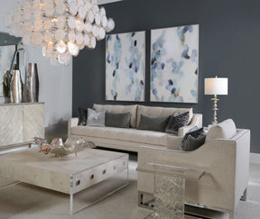 Glass Medallion Twelve-Light Chandelier - Merlin Lamps