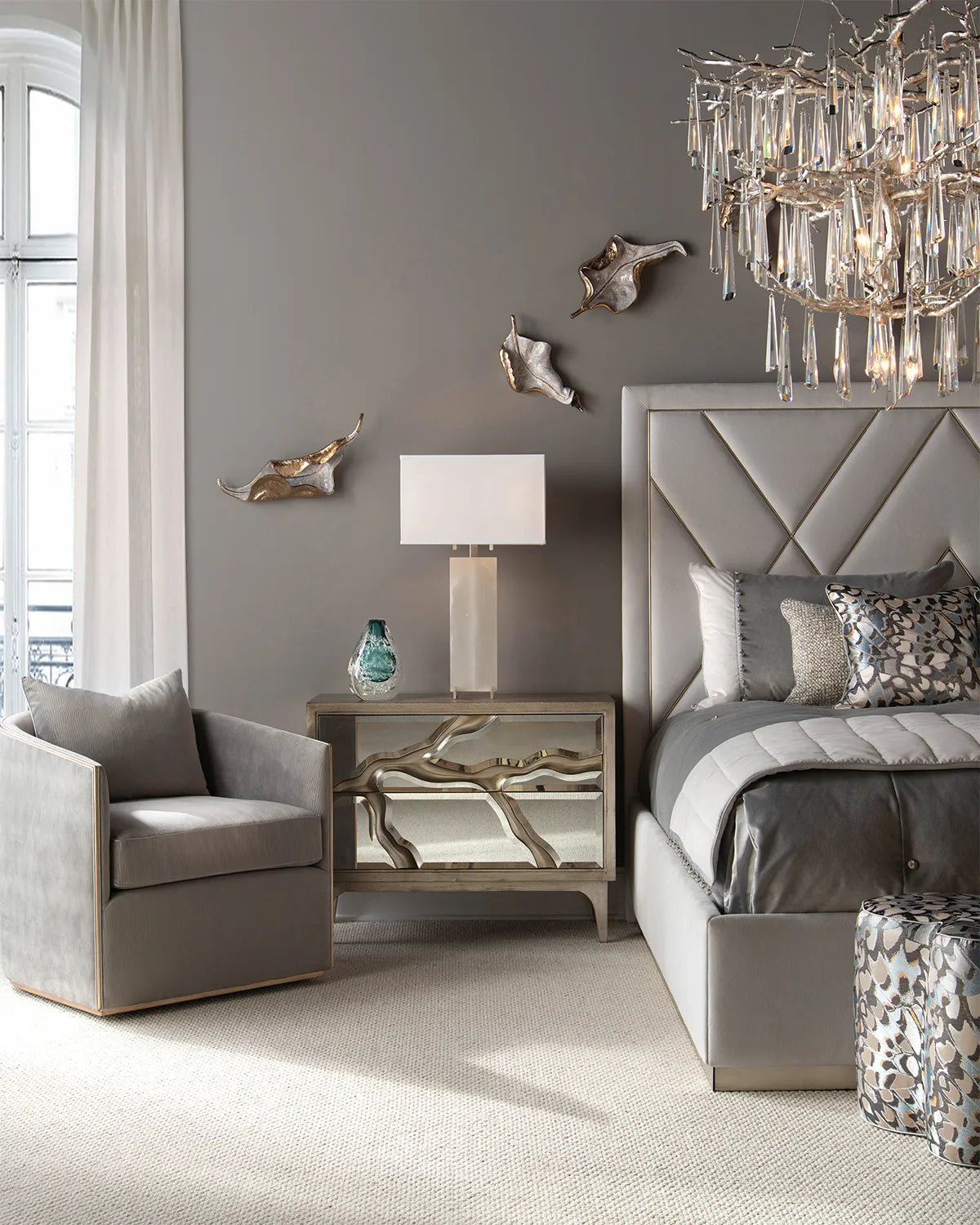 Lucent Twelve-Light Crystal Drop Chandelier - Merlin Lamps