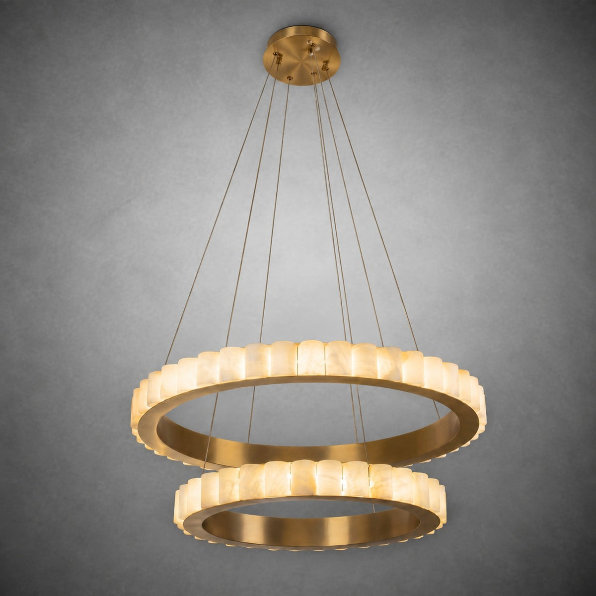 Votelle Alabaster Double Ring Chandelier