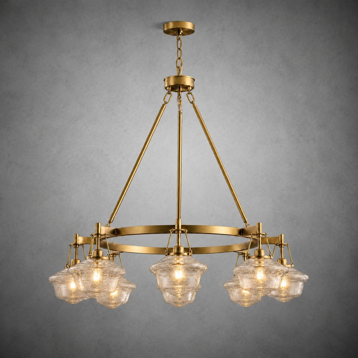Bubble Glass 8-Light Round Pendant D1000