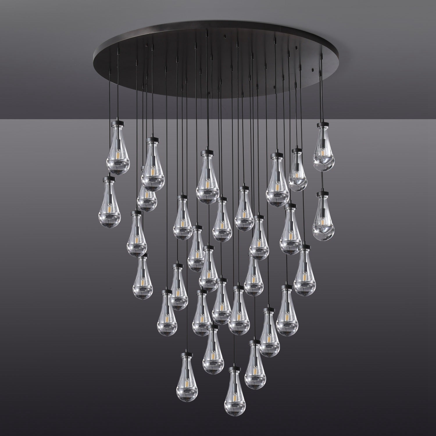 Modern Raindrop Chandelier D60" 31-Lights