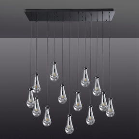 Raindrop Rectangular Chandelier W54" 13-Lights