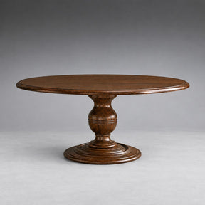 Round Dining Table in Hand-Carved Tulipwood