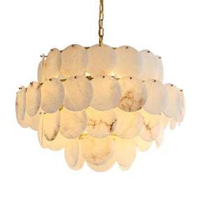 Alabaster Shell Brass Chandelier with 2/3/4/5/6 layer - Merlin Lamps