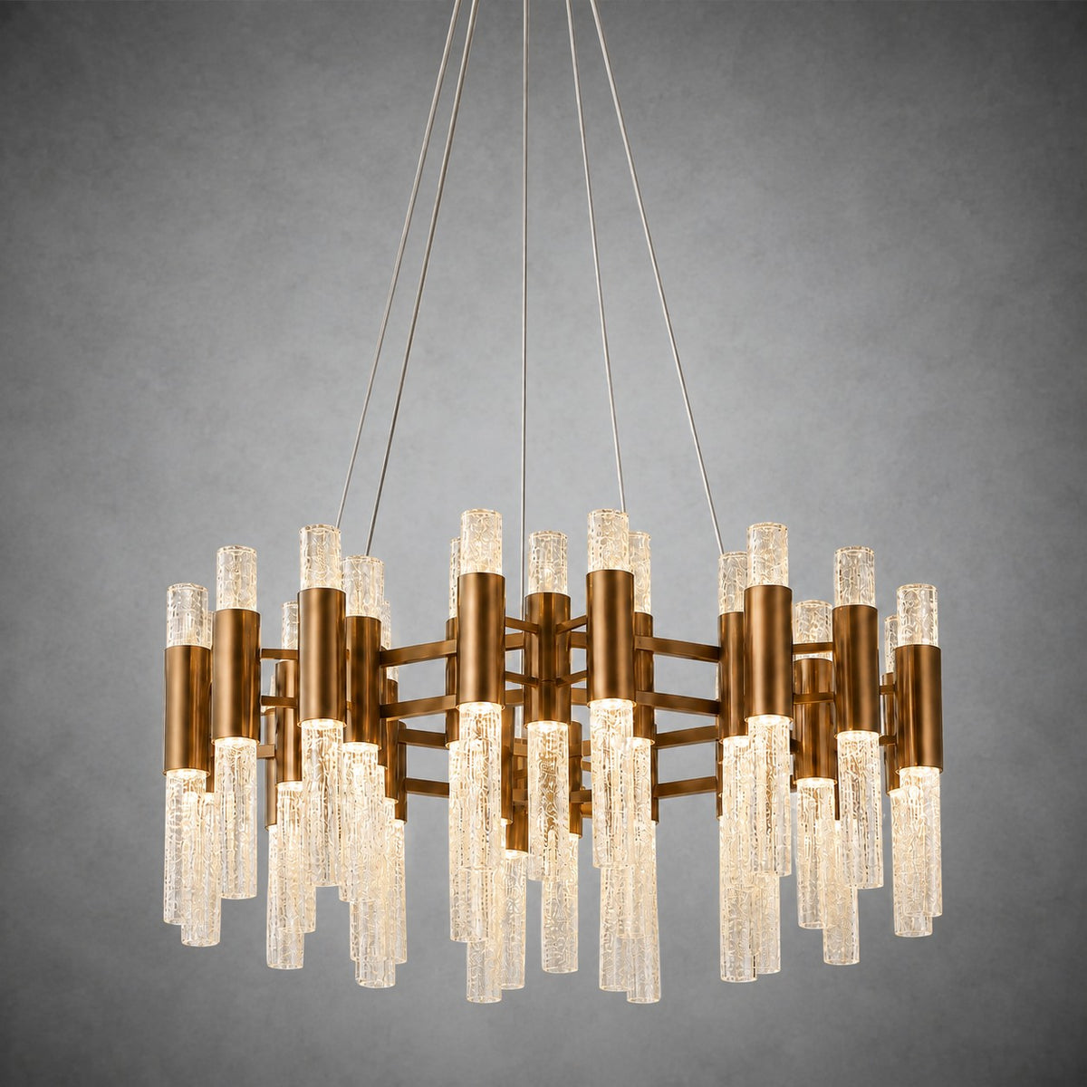 Brass Halo Chandelier