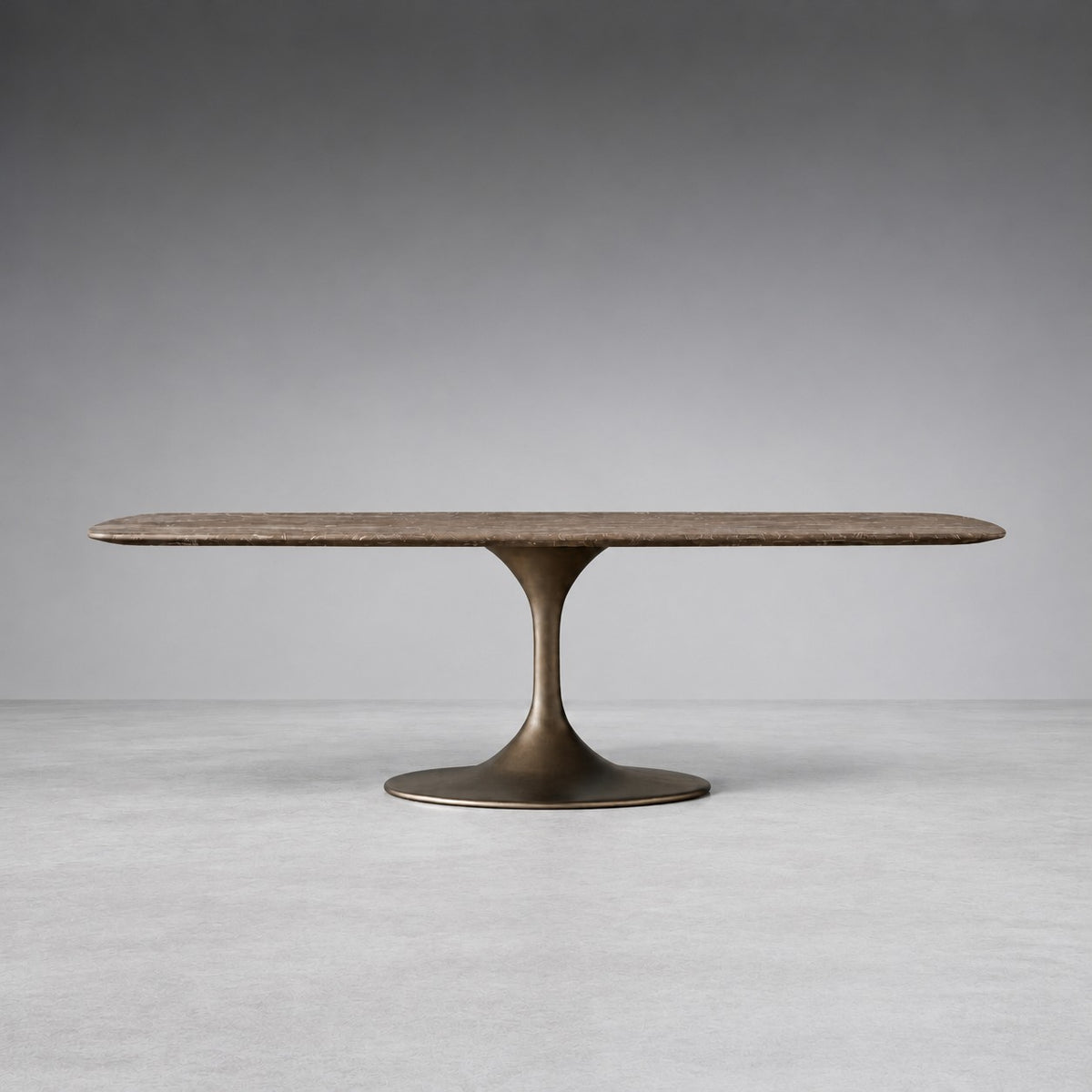 Steel Base Marble Surface Dining Table