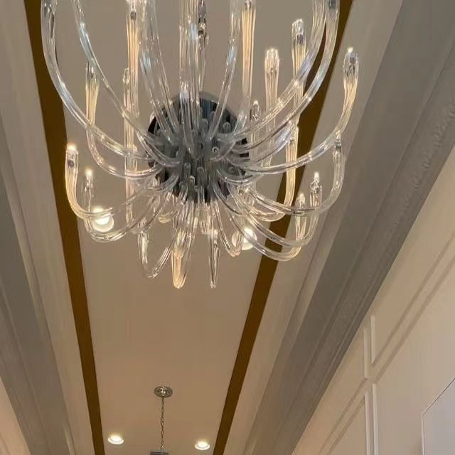 Fashion 12/ 16/ 32 Lights Glass Chandelier Classic Candle Style Ceiling Light Fixture For Living/ Dining Room Decoration