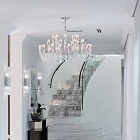 Fashion 12/ 16/ 32 Lights Glass Chandelier Classic Candle Style Ceiling Light Fixture For Living/ Dining Room Decoration