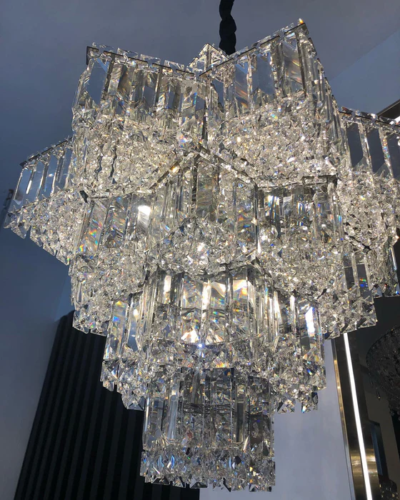 Fashion Star Shaped Chandelier Crystal Ceiling Light Fixture For Small Living Room/ Bedroom