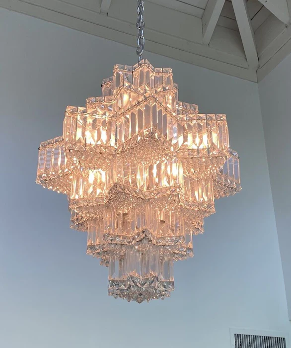 Fashion Star Shaped Chandelier Crystal Ceiling Light Fixture For Small Living Room/ Bedroom