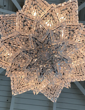 Fashion Star Shaped Chandelier Crystal Ceiling Light Fixture For Small Living Room/ Bedroom