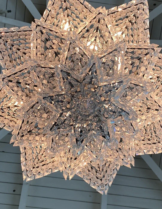 Fashion Star Shaped Chandelier Crystal Ceiling Light Fixture For Small Living Room/ Bedroom