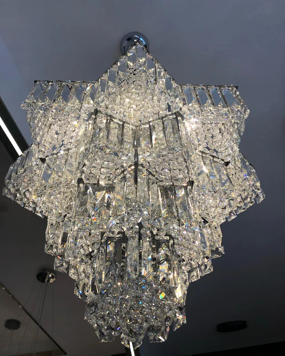 Fashion Star Shaped Chandelier Crystal Ceiling Light Fixture For Small Living Room/ Bedroom