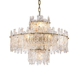 Faust Tiered Round Glass Chandelier
