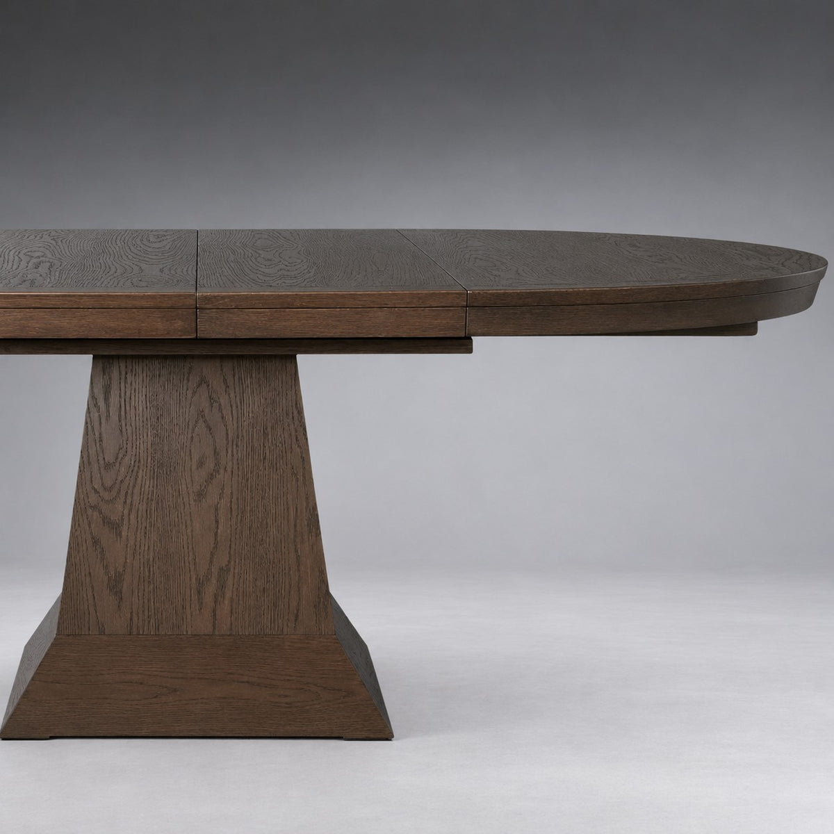 Round Oak Extension Dining Table with Leaves
