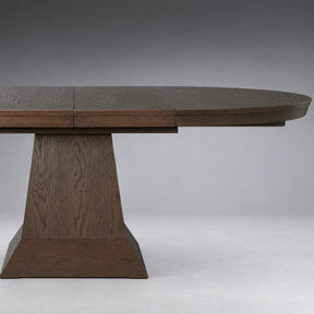 Round Oak Extension Dining Table with Leaves