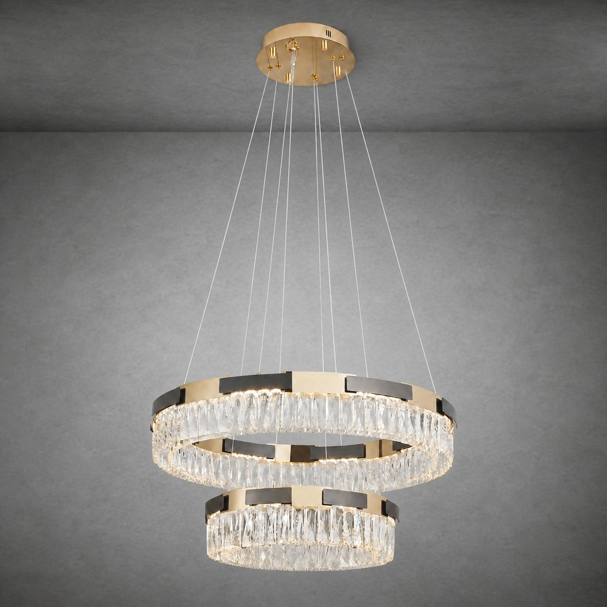 Mughetto Crystal Duo Chandelier
