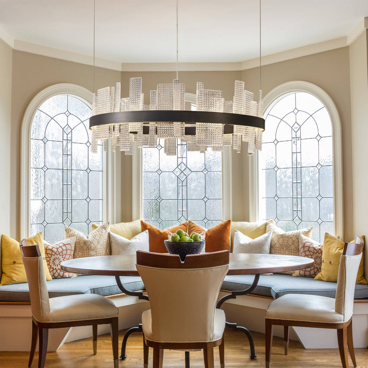 Lyra Round Glass Chandelier