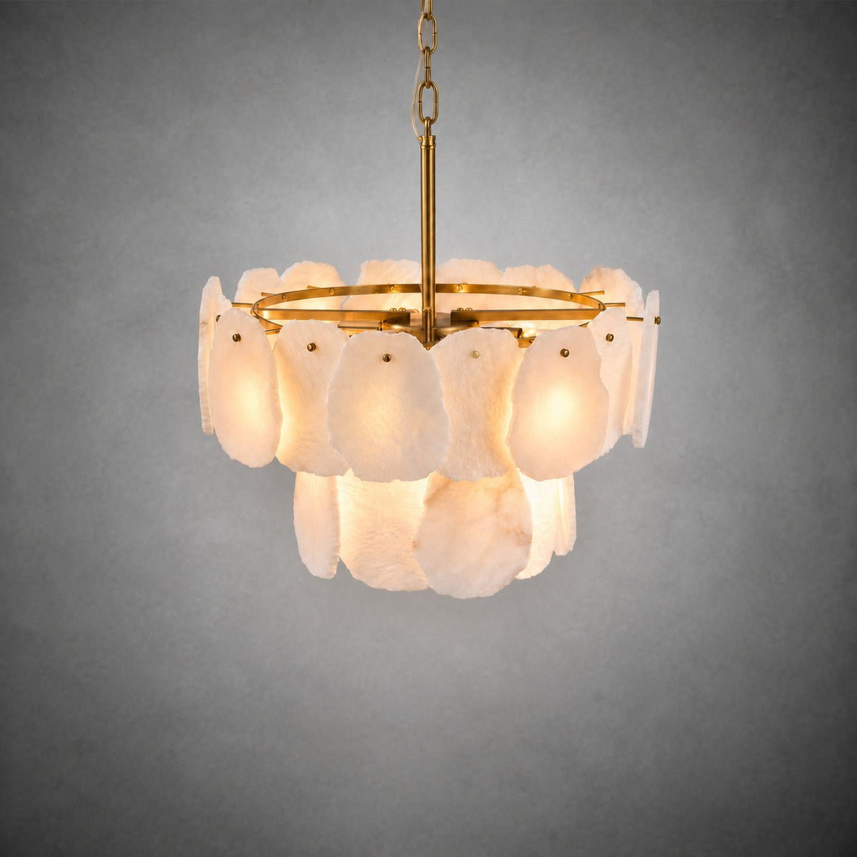Alabaster Block Round Pendant D600 - Copper