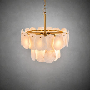 Alabaster Block Round Pendant D600 - Copper