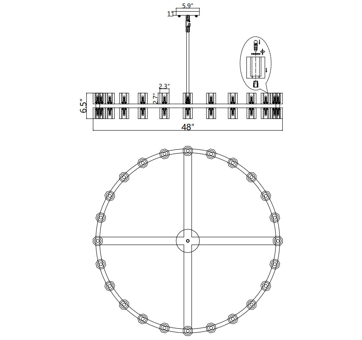 Felix Crystal Shades Round Chandelier Series