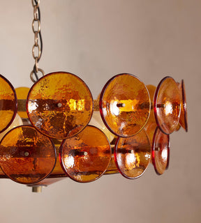 Solaris Amber Glass Disc Chandelier
