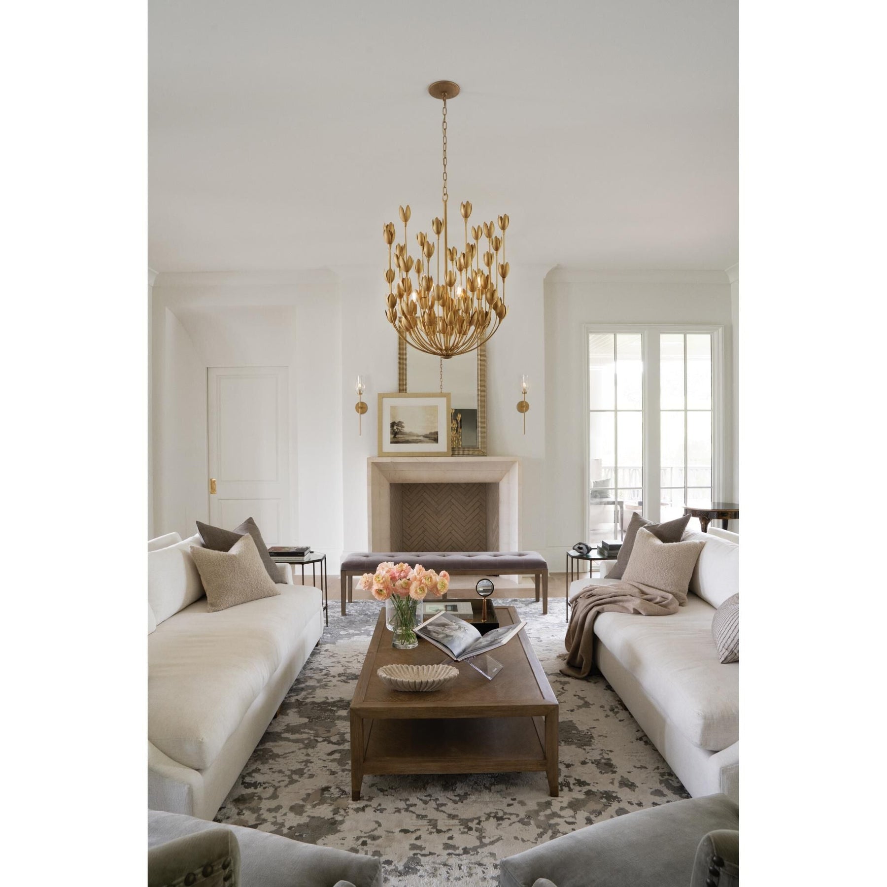 Hinkley Lighting Flora 26 Inch 6-Light Chandelier, Burnished Gold