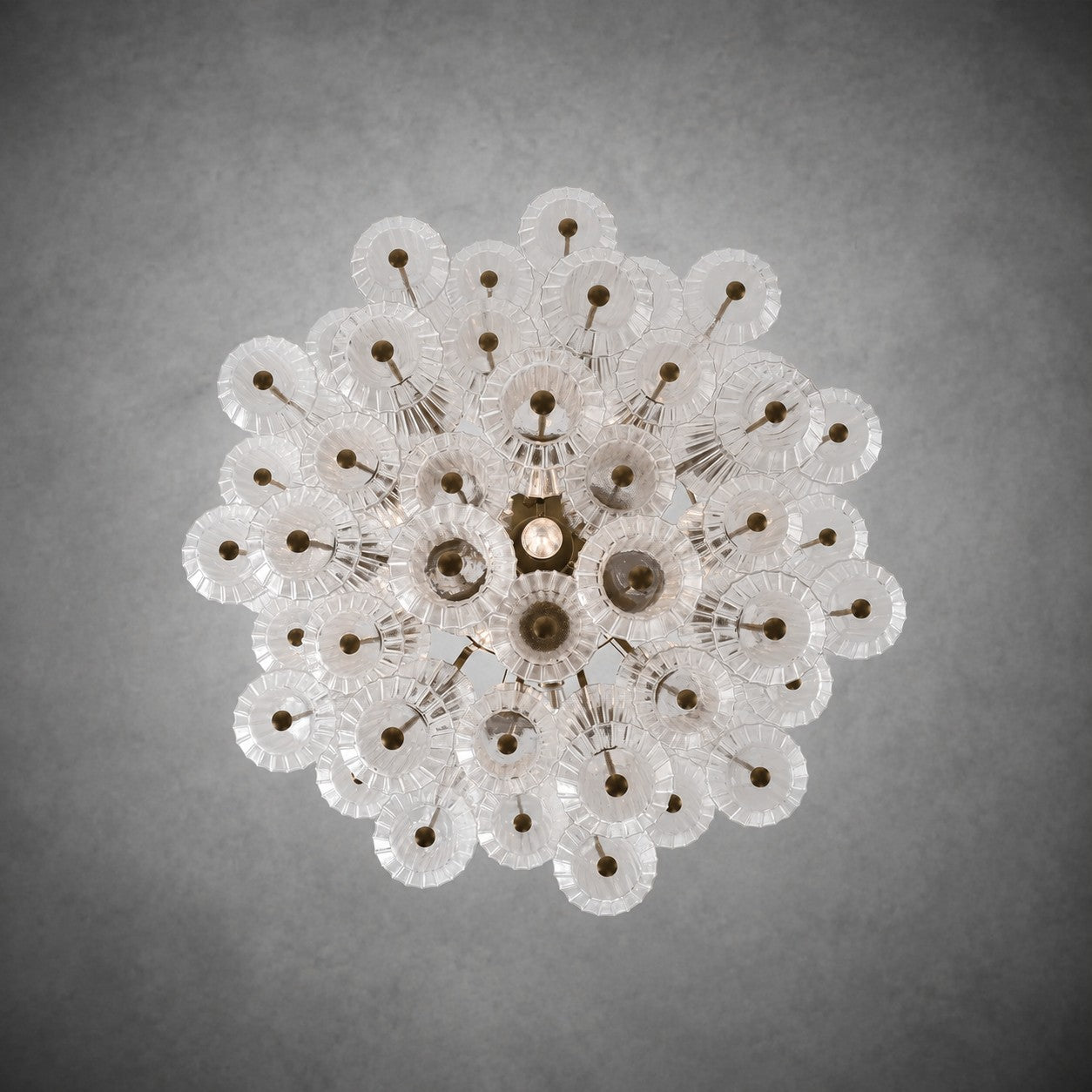 Florenzia Chandelier Ribbed Glass Cascade Gold