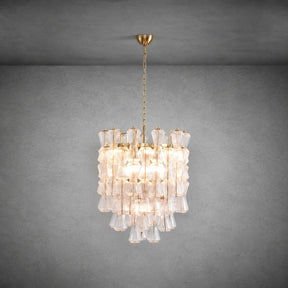 Florenzia Chandelier Ribbed Glass Cascade Gold