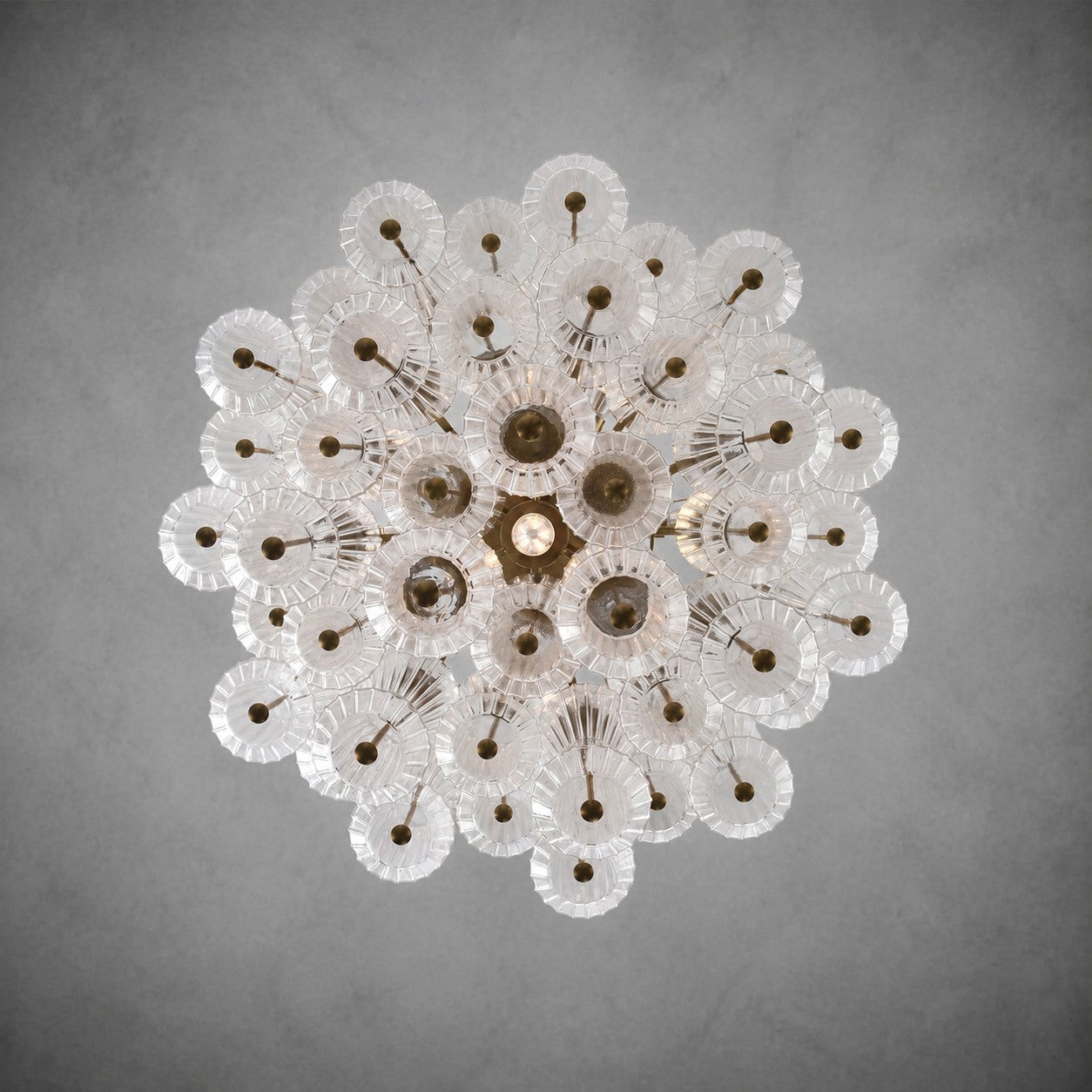 Florenzia Chandelier Ribbed Glass Cascade Gold
