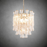 Florenzia Chandelier Ribbed Glass Cascade Gold