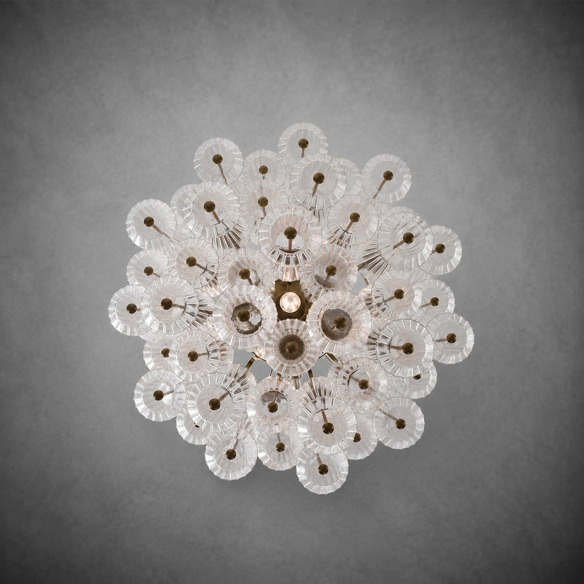 Florenzia Chandelier Ribbed Glass Cascade Gold