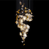 Flying Flowers Fluttering Chandelier - Model A ∅ 31.5″ x H 70.1″ / Dia 80cm x H 180cmBrass & WhiteBlushlighting