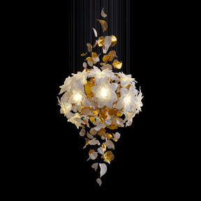 Flying Flowers Fluttering Chandelier - Model B ∅ 23.6″ x H 47.2″ / Dia 60cm x H 120cmBrass & WhiteBlushlighting