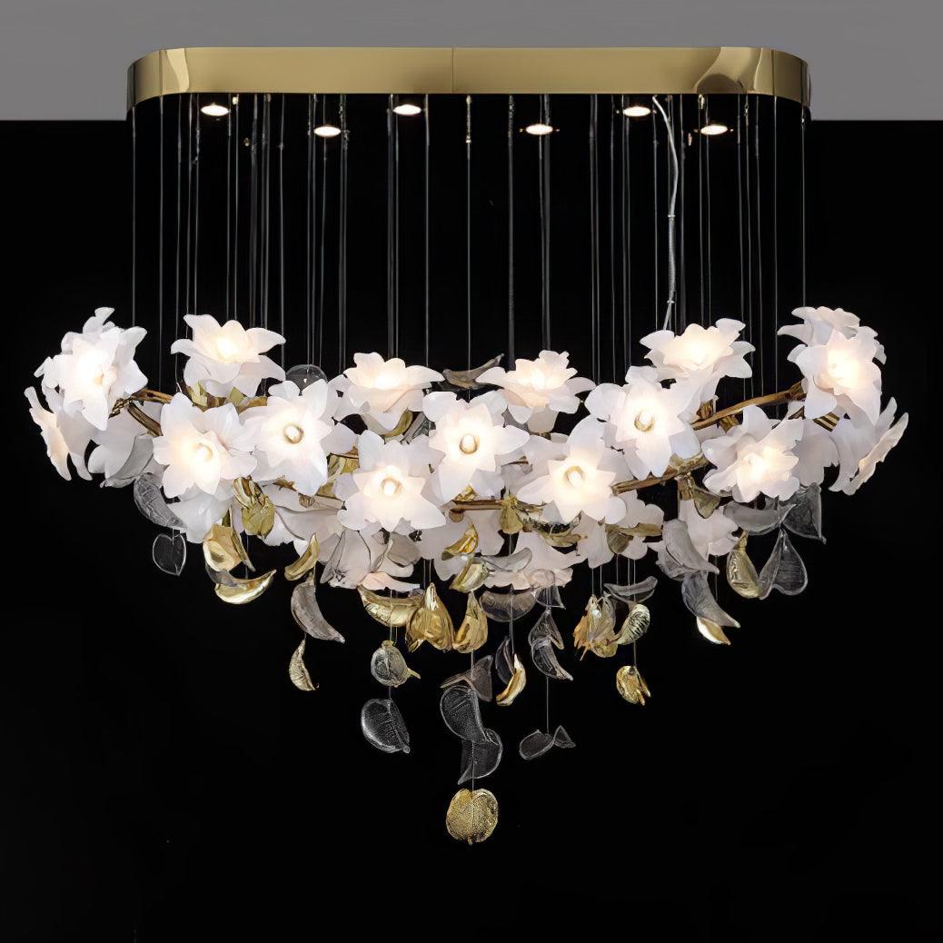 Flying Flowers Fluttering Chandelier - Model F L 31.5″ x H 23.6″ / L 80cm x H 60cmBrass & WhiteBlushlighting