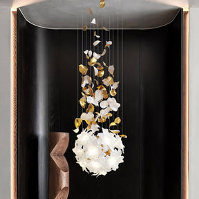 Flying Flowers Fluttering Chandelier - Model F L 31.5″ x H 23.6″ / L 80cm x H 60cmBrass & WhiteBlushlighting