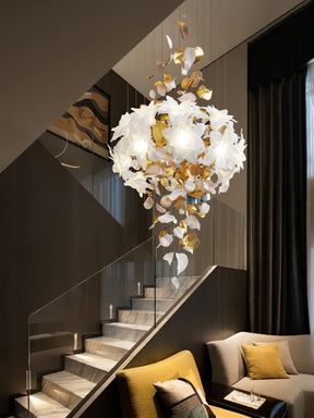 Flying Flowers Fluttering Chandelier - Model F L 31.5″ x H 23.6″ / L 80cm x H 60cmBrass & WhiteBlushlighting