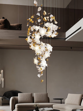 Flying Flowers Fluttering Chandelier - Model F L 31.5″ x H 23.6″ / L 80cm x H 60cmBrass & WhiteBlushlighting